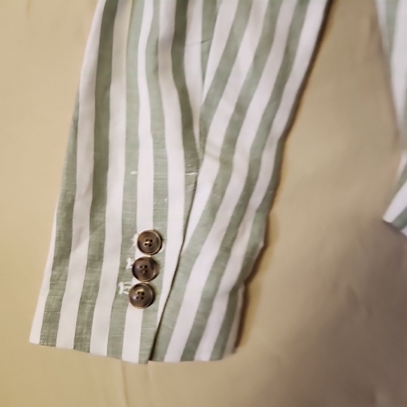 Loft linen blend strip sophisticated beachy blazer sz 2 (8) Summer Fun - Picture 7 of 10